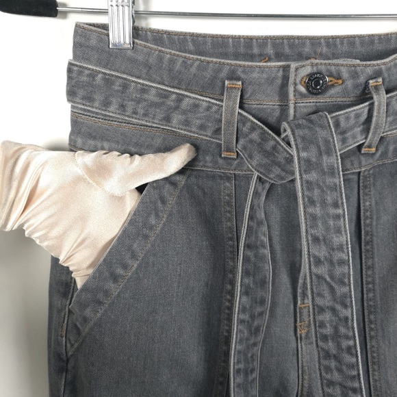 NWT VERONICA BEARD LOGAN Straight Leg Jeans Tie Belt Extra High Rise Size 26 - Picture 11 of 16